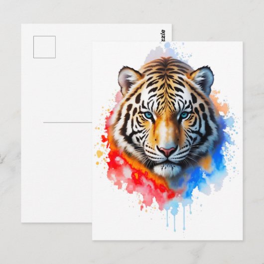 White Tiger Briefkaart (Voorkant / Achterkant)