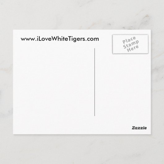 White Tiger Briefkaart (Achterkant)
