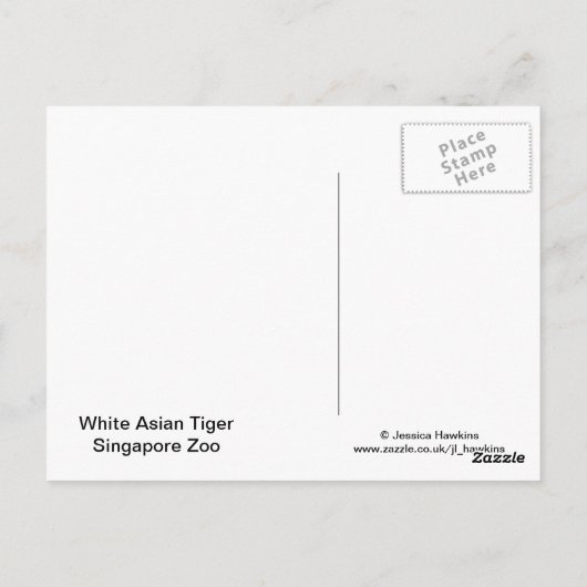 White Tiger Briefkaart (Achterkant)