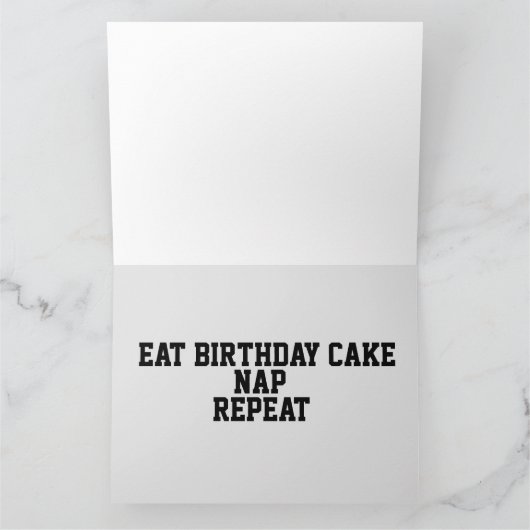 WHITE TIGER CAT NAP, EAT CAKE, BIRTHDAY BIG KAART (Binnen)