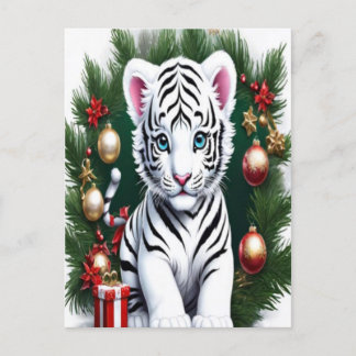 White Tiger Cub Christmas Briefkaart
