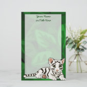 White Tiger Cub Stationery Briefpapier (Staand voorkant)