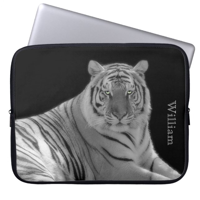 White Tiger Custom Laptop Hoesje Sleeve (Voorkant)