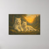 White Tiger • Dusk Forest Family | ManJiangHong Fi Canvas Afdruk (Voorkant)