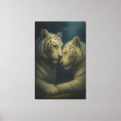 White Tiger – Eternal Affection • Premium Fine Art Canvas Afdruk (Voorkant)