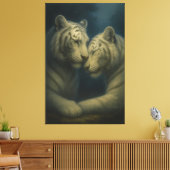 White Tiger – Eternal Affection • Premium Fine Art Canvas Afdruk (Insitu (Woonkamer))