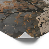 White Tiger Eye Roll | Humorous Oriental Ink Art | Poster (Hoek)