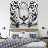 WHITE TIGER FACE CLOSE-UP CANVAS AFDRUK (Insitu (Slaapkamer))