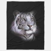 White Tiger Face Fleece Deken (Voorkant)