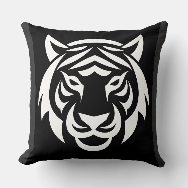 White Tiger Face Pillow Kussen (Voorkant)