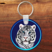 White Tiger Face Sleutelhanger (Voorkant)