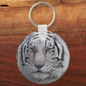 White Tiger Face Sleutelhanger (Voorkant)