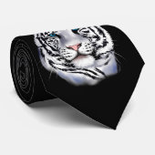 White Tiger Face Stropdas (Opgerold)