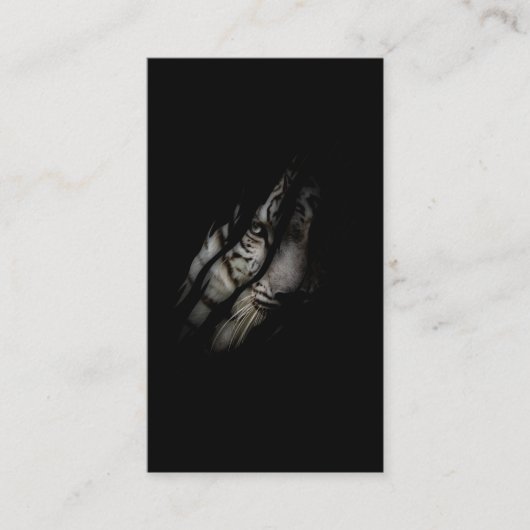 White Tiger Face Torn Claw Wild Safari Animal Cat Visitekaartje (Voorkant)