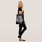 White Tiger Face Tote Bag (Op model)
