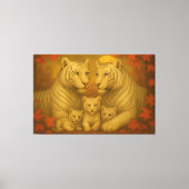 White Tiger Family – Ultra Premium Fine Art Canvas (Voorkant)