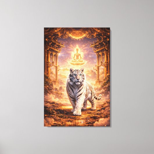 White Tiger Fantasy Art | Man Jiang Hong Art Serie Canvas Afdruk (Voorkant)