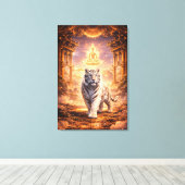 White Tiger Fantasy Art | Man Jiang Hong Art Serie Canvas Afdruk (Insitu (Houten vloer))