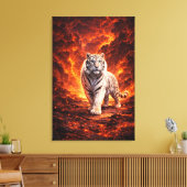 White Tiger Fantasy Art | Man Jiang Hong Art Serie Canvas Afdruk (Insitu (Woonkamer))