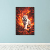 White Tiger Fantasy Art | Man Jiang Hong Art Serie Canvas Afdruk (Insitu (Houten vloer))