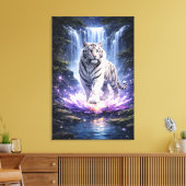 White Tiger Fantasy Art | Man Jiang Hong Art Serie Canvas Afdruk (Insitu (Woonkamer))