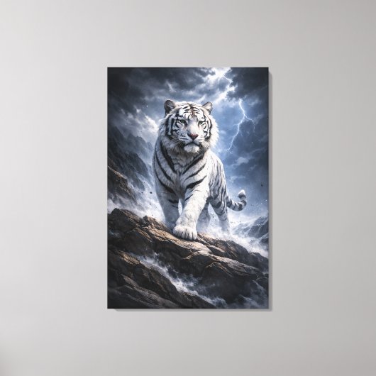White Tiger Fantasy Art | Man Jiang Hong Art Serie Canvas Afdruk (Voorkant)