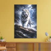 White Tiger Fantasy Art | Man Jiang Hong Art Serie Canvas Afdruk (Insitu (Woonkamer))