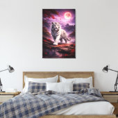 White Tiger Fantasy Art | Man Jiang Hong Art Serie Canvas Afdruk (Insitu (Slaapkamer))