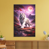 White Tiger Fantasy Art | Man Jiang Hong Art Serie Canvas Afdruk (Insitu (Woonkamer))