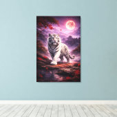 White Tiger Fantasy Art | Man Jiang Hong Art Serie Canvas Afdruk (Insitu (Houten vloer))