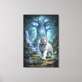 White Tiger Fantasy Art | Man Jiang Hong Art Serie Canvas Afdruk