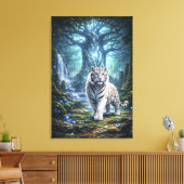 White Tiger Fantasy Art | Man Jiang Hong Art Serie Canvas Afdruk (Insitu (Woonkamer))