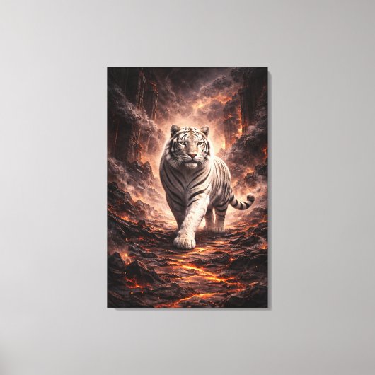 White Tiger Fantasy Art | Man Jiang Hong Art Serie Canvas Afdruk (Voorkant)