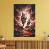 White Tiger Fantasy Art | Man Jiang Hong Art Serie Canvas Afdruk (Insitu (Woonkamer))