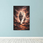 White Tiger Fantasy Art | Man Jiang Hong Art Serie Canvas Afdruk (Insitu (Houten vloer))