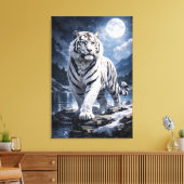 White Tiger Fantasy Art | Man Jiang Hong Art Serie Canvas Afdruk (Insitu (Woonkamer))