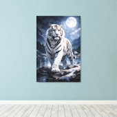 White Tiger Fantasy Art | Man Jiang Hong Art Serie Canvas Afdruk (Insitu (Houten vloer))