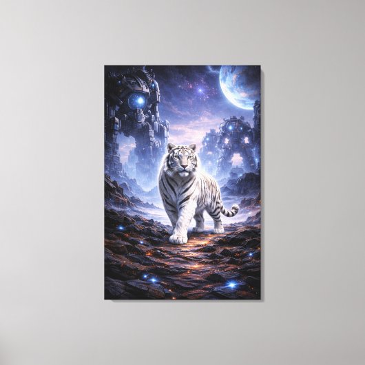 White Tiger Fantasy Art | Man Jiang Hong Art Serie Canvas Afdruk (Voorkant)