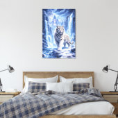 White Tiger Fantasy Art | Man Jiang Hong Art Serie Canvas Afdruk (Insitu (Slaapkamer))