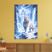 White Tiger Fantasy Art | Man Jiang Hong Art Serie Canvas Afdruk (Insitu (Woonkamer))