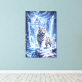 White Tiger Fantasy Art | Man Jiang Hong Art Serie Canvas Afdruk (Insitu (Houten vloer))