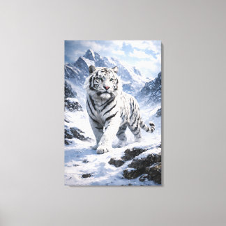 White Tiger Fantasy Art | Man Jiang Hong Art Serie Canvas Afdruk