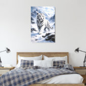 White Tiger Fantasy Art | Man Jiang Hong Art Serie Canvas Afdruk (Insitu (Slaapkamer))