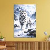 White Tiger Fantasy Art | Man Jiang Hong Art Serie Canvas Afdruk (Insitu (Woonkamer))