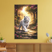White Tiger Fantasy Art | Man Jiang Hong Art Serie Canvas Afdruk (Insitu (Woonkamer))