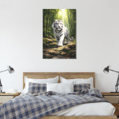 White Tiger Fantasy Art | Man Jiang Hong Art Serie Canvas Afdruk (Insitu (Slaapkamer))