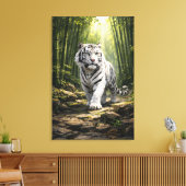 White Tiger Fantasy Art | Man Jiang Hong Art Serie Canvas Afdruk (Insitu (Woonkamer))