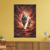 White Tiger Fantasy Art | Man Jiang Hong Art Serie Canvas Afdruk (Insitu (Woonkamer))