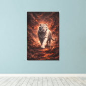 White Tiger Fantasy Art | Man Jiang Hong Art Serie Canvas Afdruk (Insitu (Houten vloer))