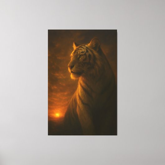 White Tiger Fantasy Art – Mystic Jungle Light Canvas Afdruk (Voorkant)
